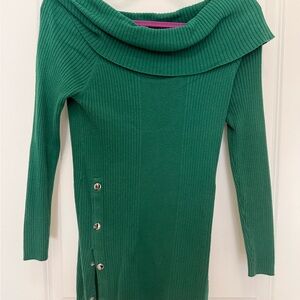 New York & Company Green Sweater Dress S